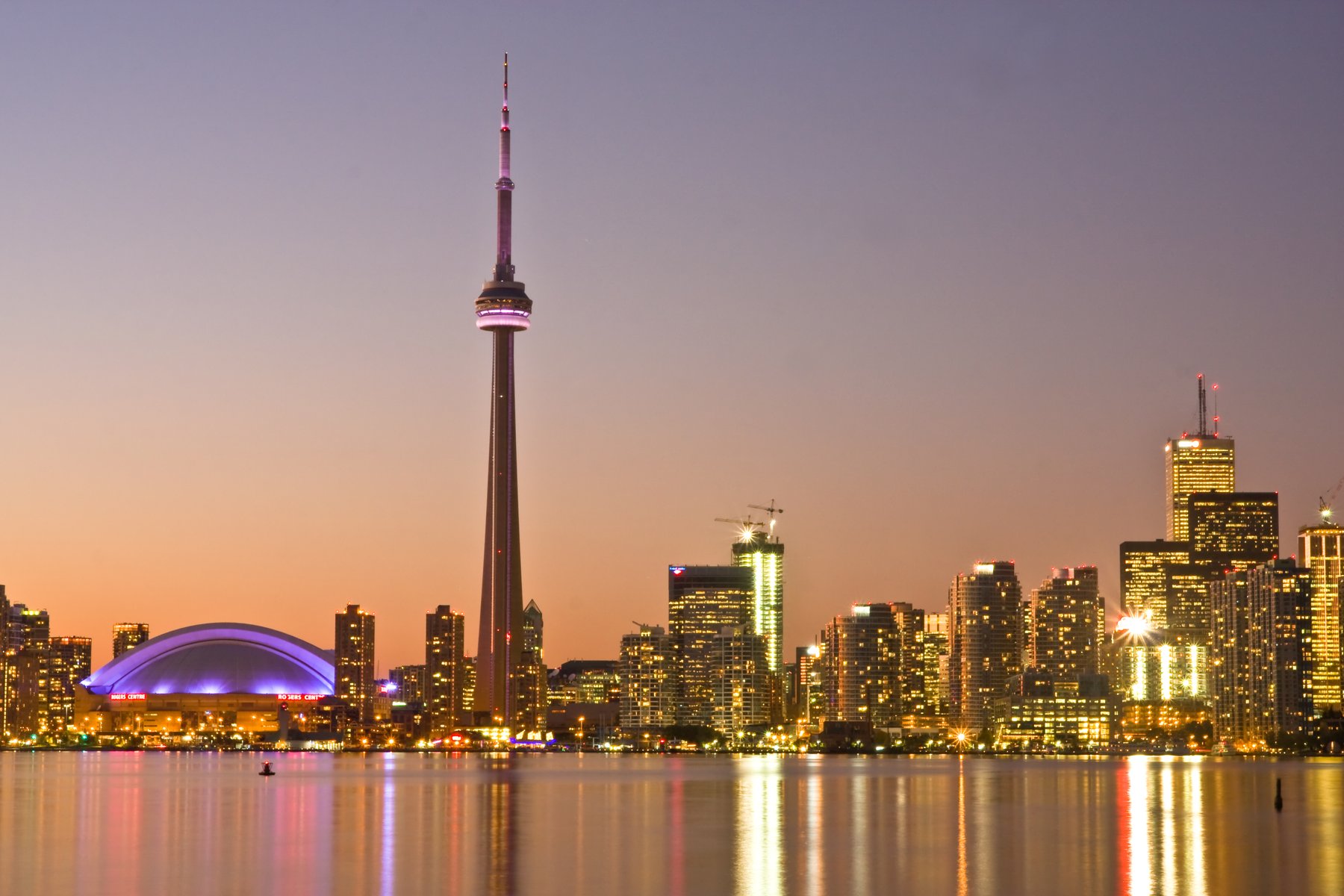 Toronto waterfront skyline with the CN Tower
